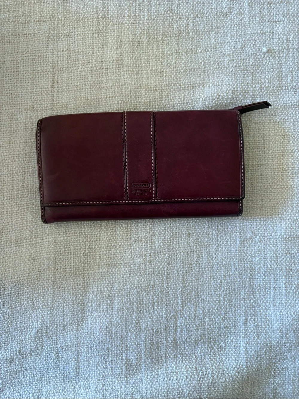 Coach Burgundy Handbag & Wallet w/ Dustbag
